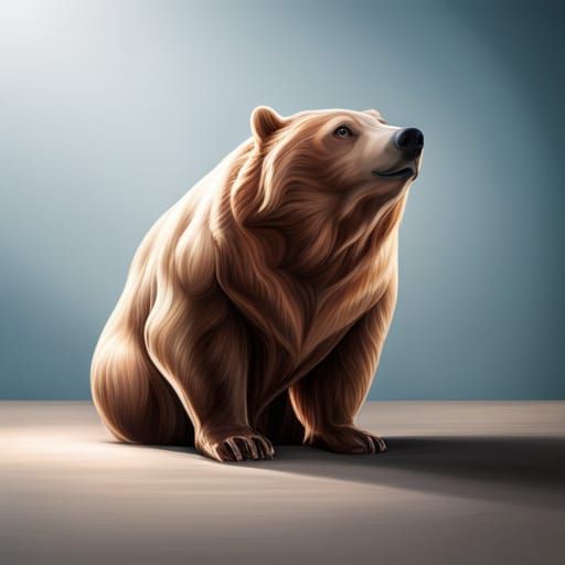 Hyper-realistic figure of a bear made of glass hyperrealism ...