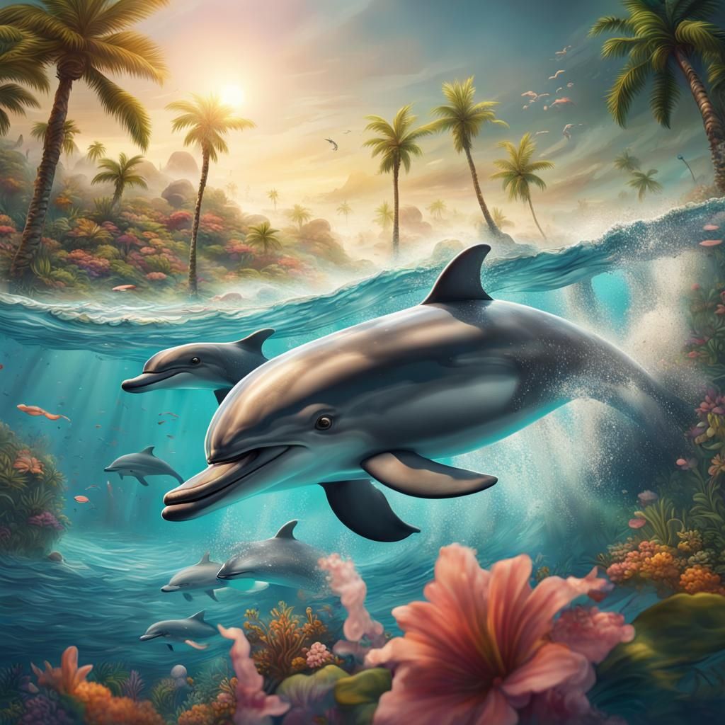 Dolphins - AI Generated Artwork - NightCafe Creator