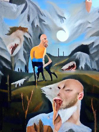 Tall bald skinny man eaten by wolves 🐺  8k resolution minim...
