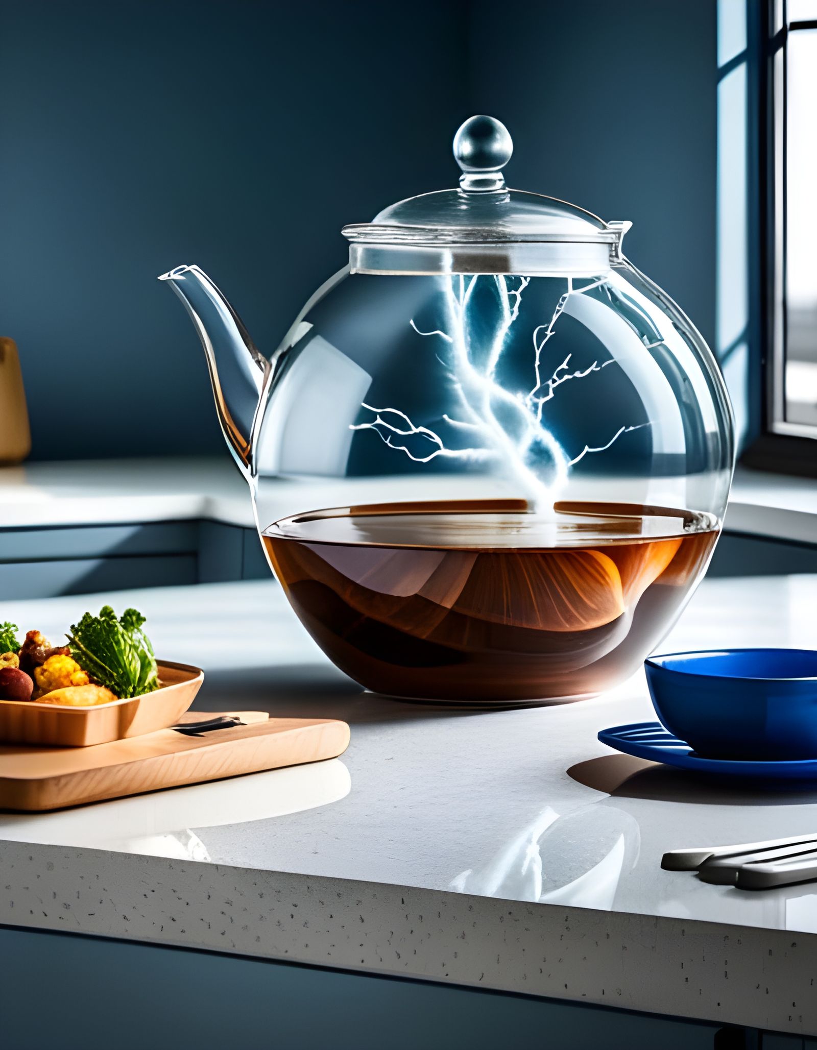 A Lightning Storm in a Teapot AI Generated Artwork NightCafe Creator