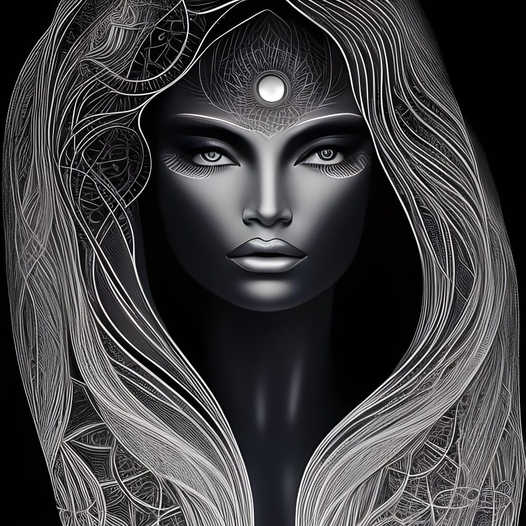 Intricate Line Art: A Woman's Inner Journey