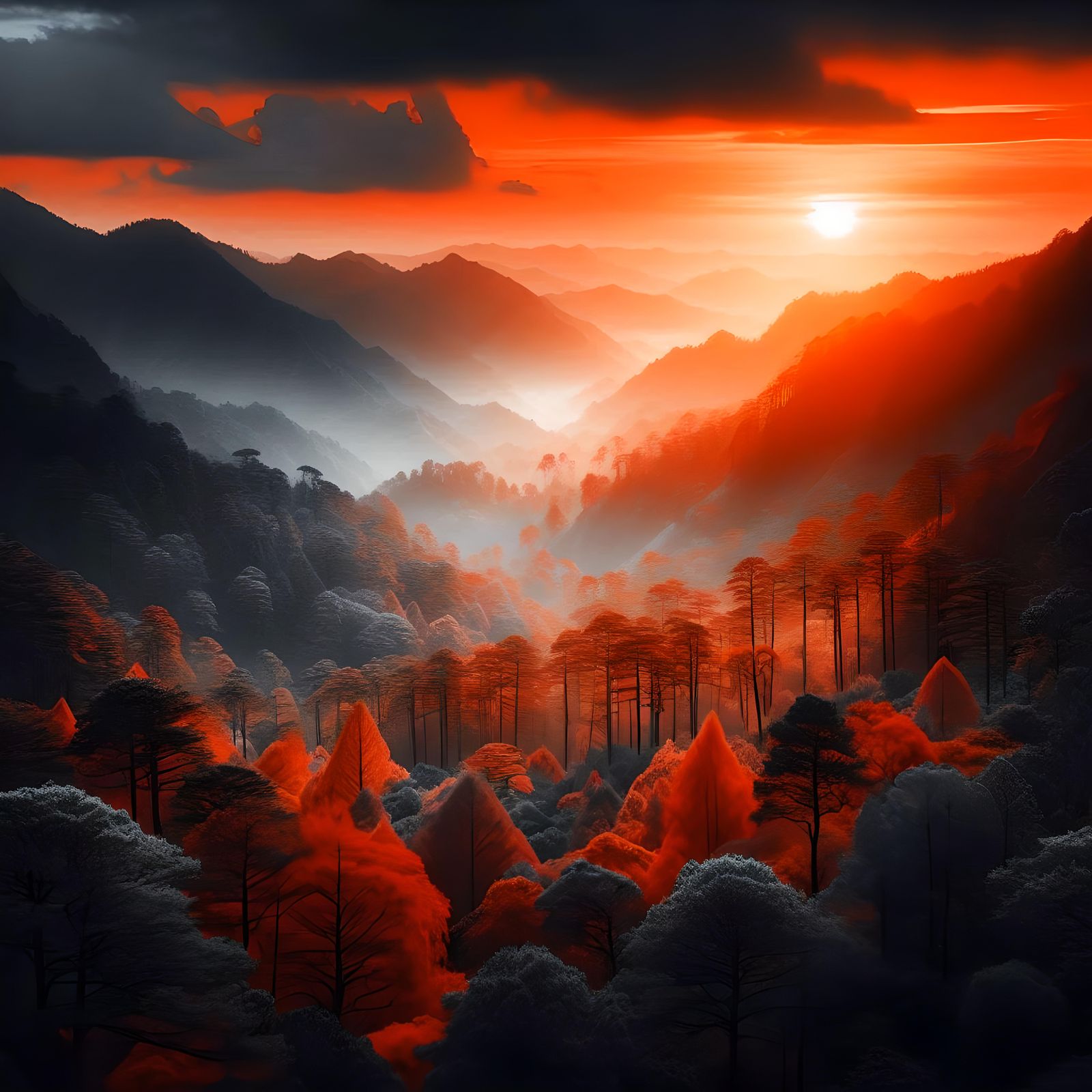 Orange & Greyscale Sunset