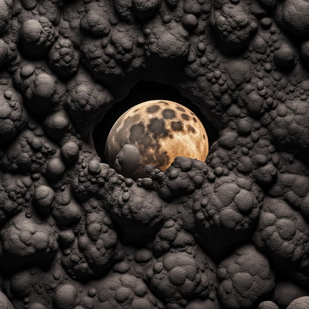 moon made of molton lava