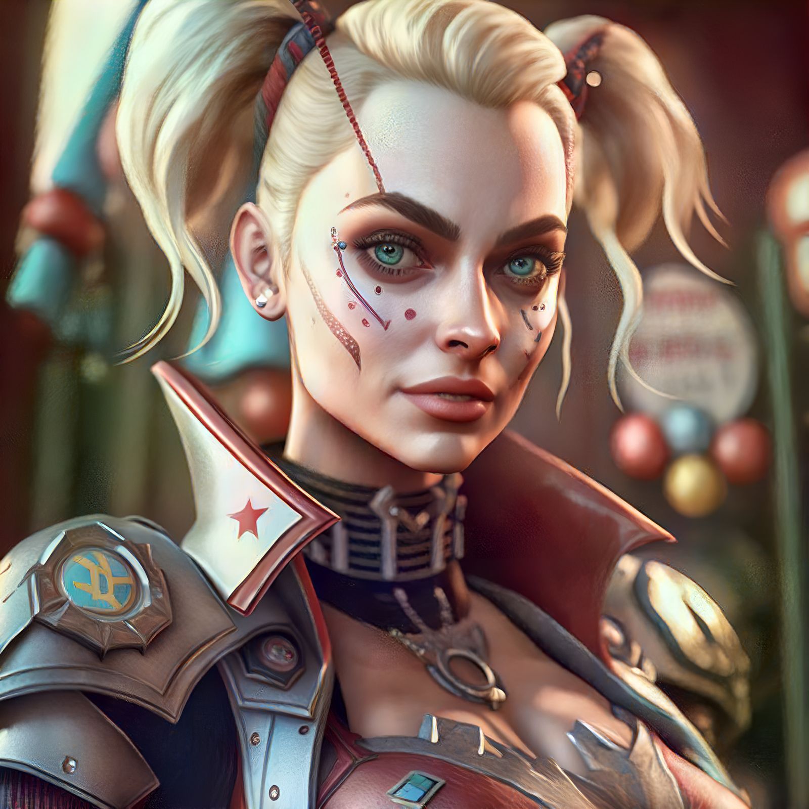 Midjourney: Harley Quinn Wearing Tin