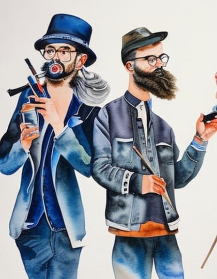 young hipsters with vapes