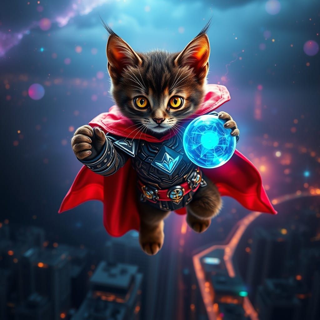 Soaring Supercat!  by @Neverland