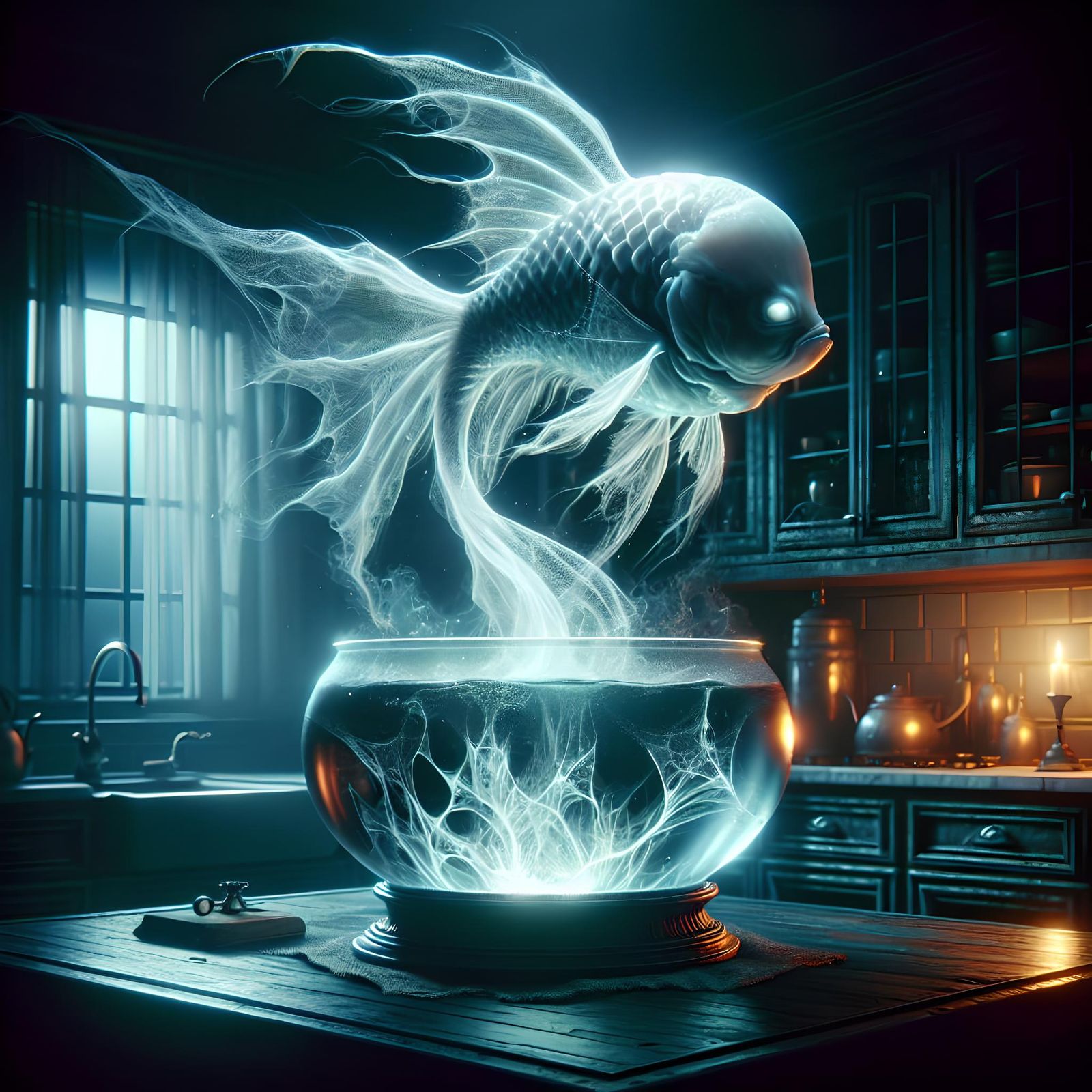 Grumpy Ghost Fish  by @ing