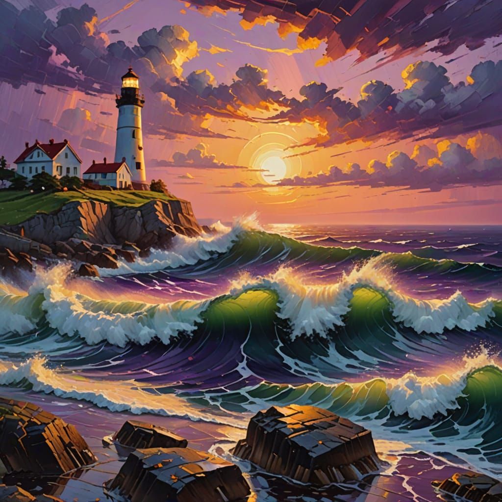 Brewing Storm by the Lighthouse  by @Mina