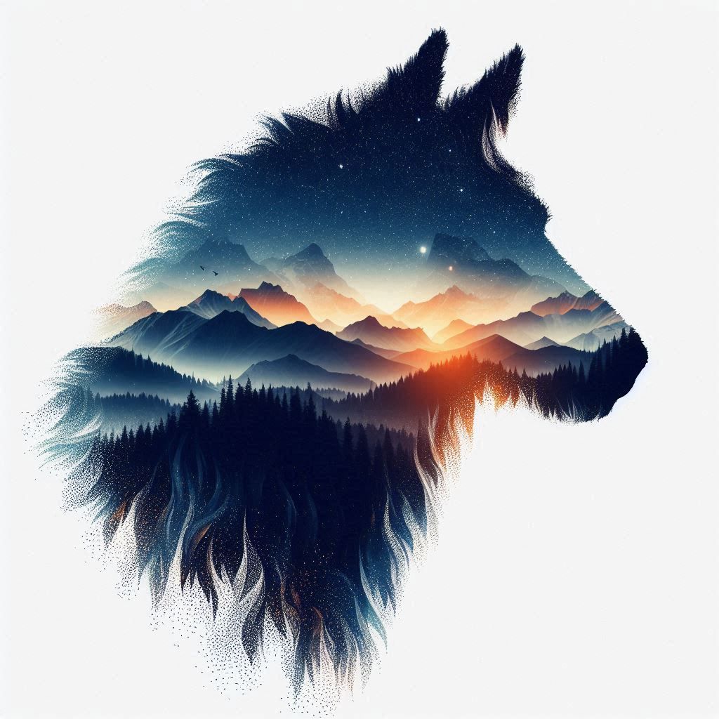 double exposure beautiful fantasy portrait landscape..