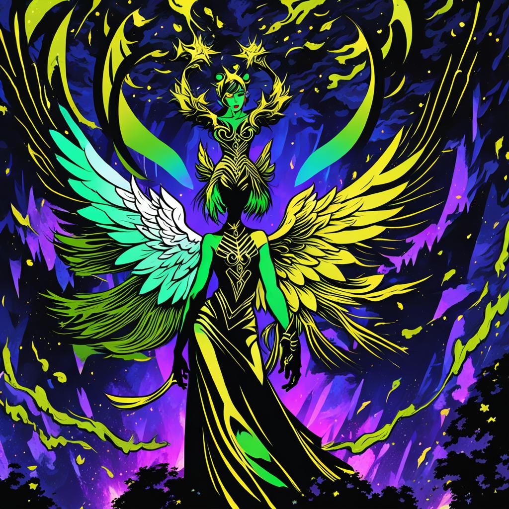 Light hot girl style red demon character with horns and wings