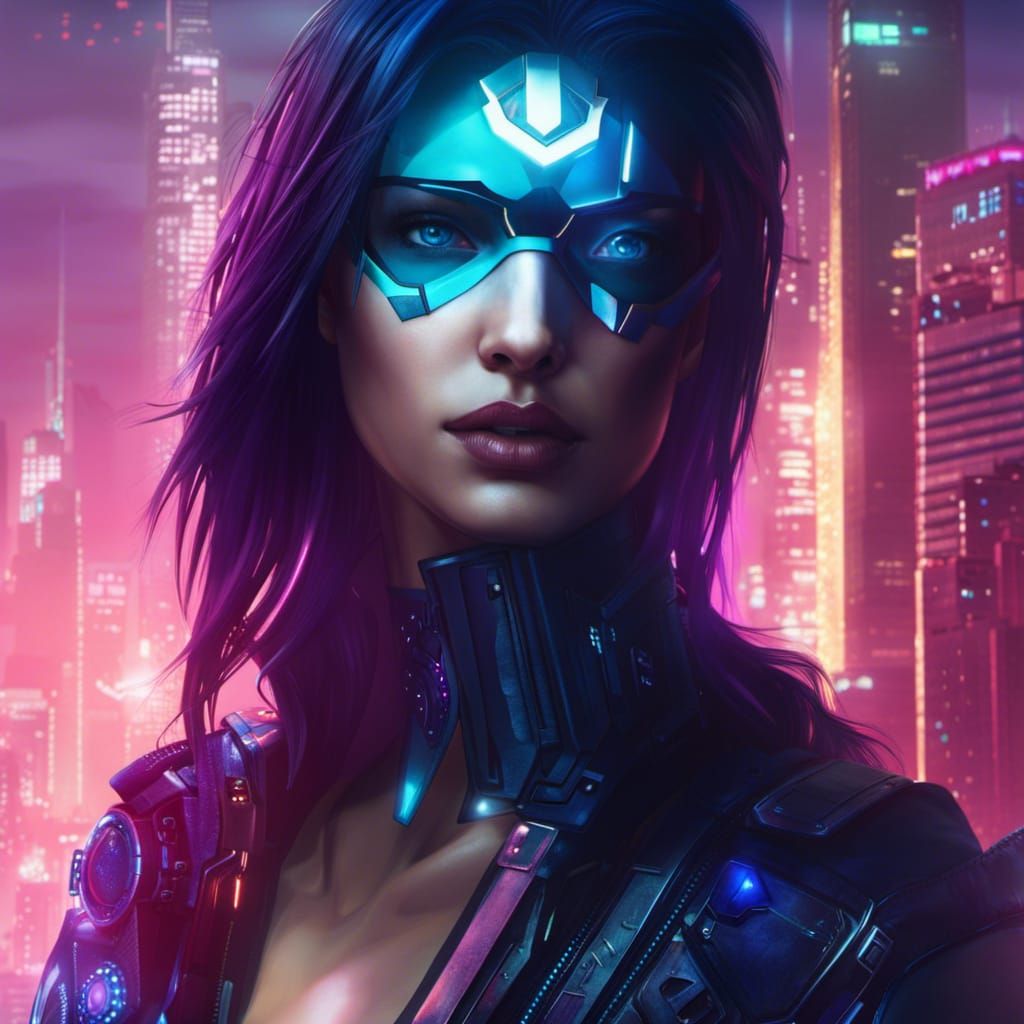 Cyberpunk Superheroine - AI Generated Artwork - NightCafe Creator