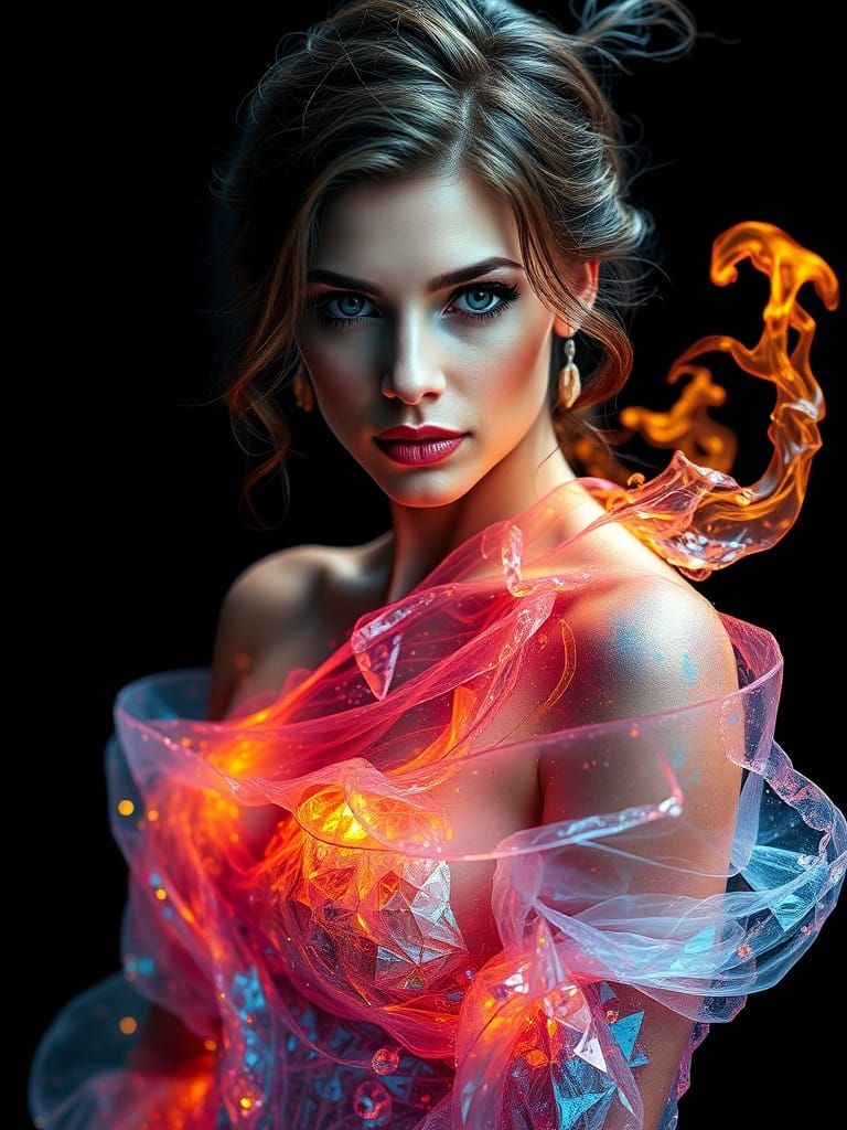 Electric Goddess Portrait by AI