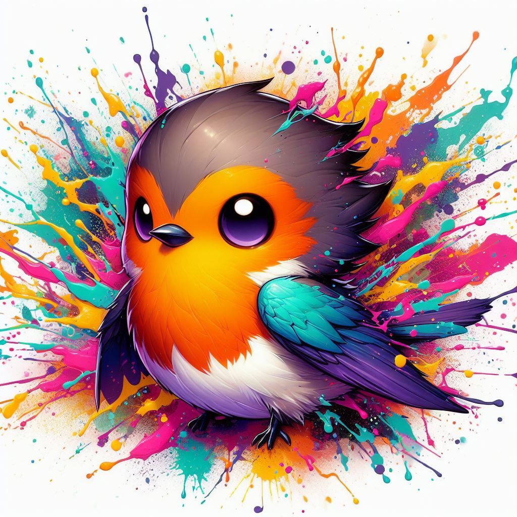 Chibi Red Robin bird