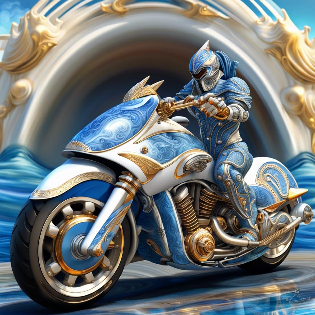 Poseidon On His Trident  by @undefined