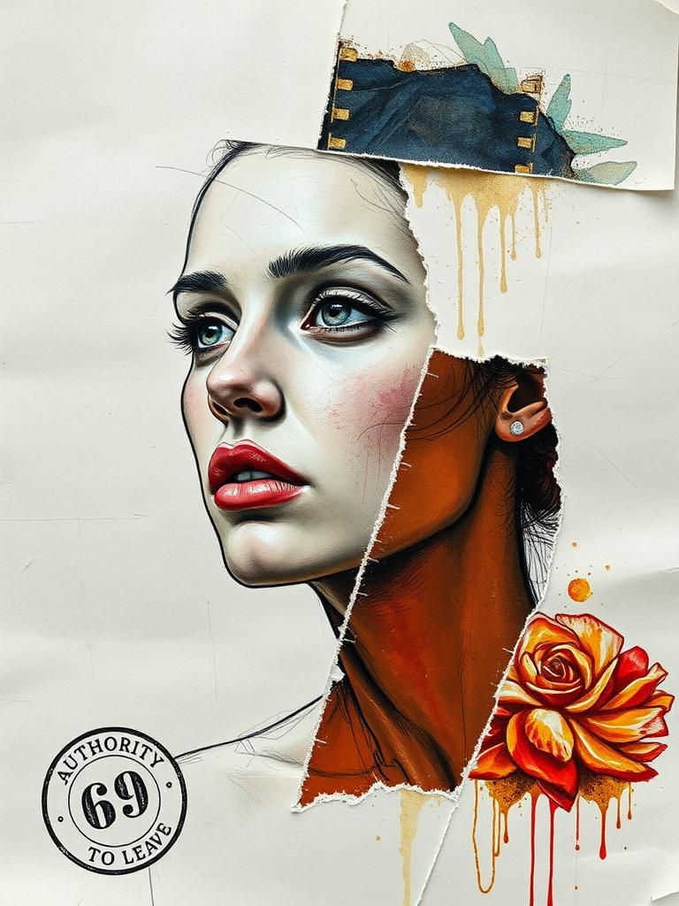 Technical drawing, Film Noire, orthogonal projection, ripped cloth