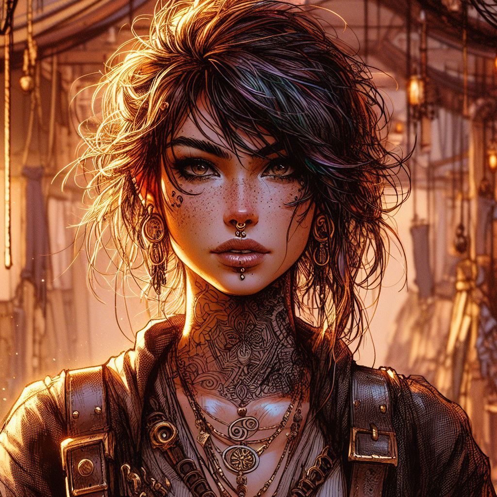 Neck Tattoo and Messy Hair