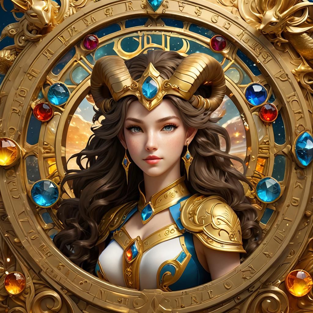 storybook realism wide-angle ((Epic Anime style zodiac sign ...