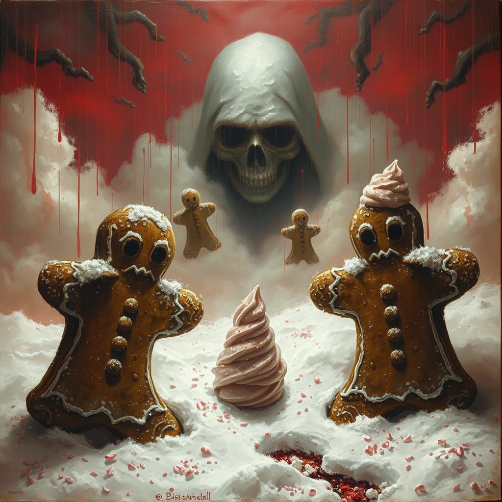 Macabre Apparition in Dark Fantasy Landscape