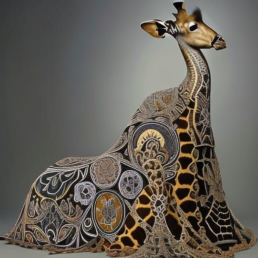Snaildress botanical art giraffe