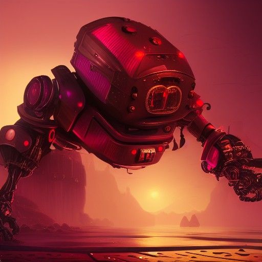 robot made of raspberries