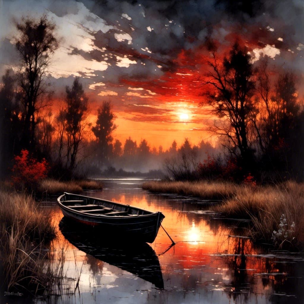 Stunning Marshland Sunset  by @Jen