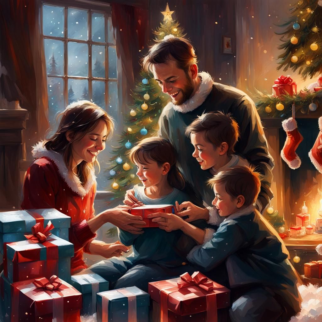 Christmas morning - AI Generated Artwork - NightCafe Creator