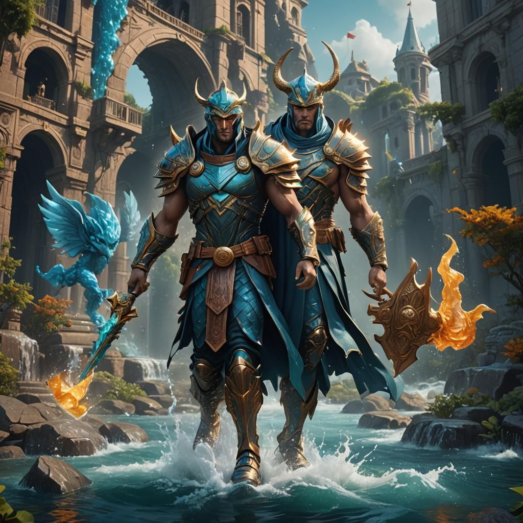 Water warrior with Hermes shoes