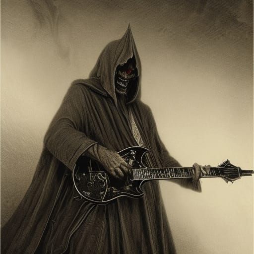 Satan on the guitar - AI Generated Artwork - NightCafe Creator