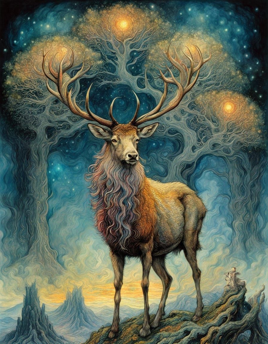 A mist luminous Eikthyrnir (0)  by @MagdaMagda