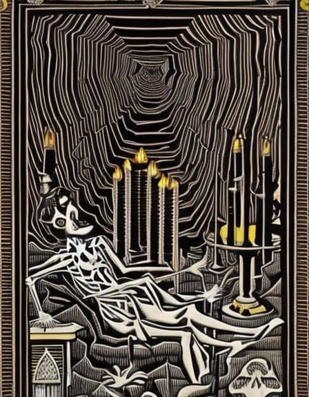 Skeleton Pianist: Spooky Textile Art