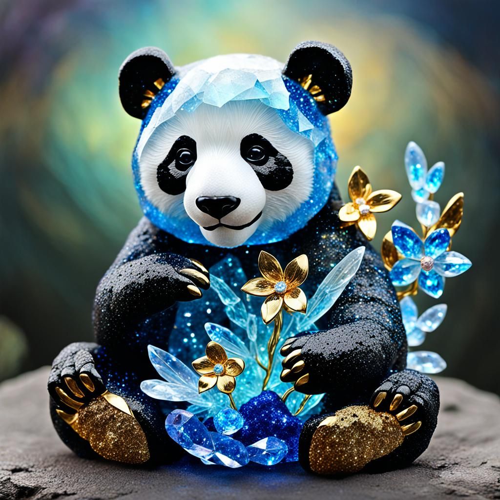 ""delicate soft fantastic night ribbons blue gold black pand...