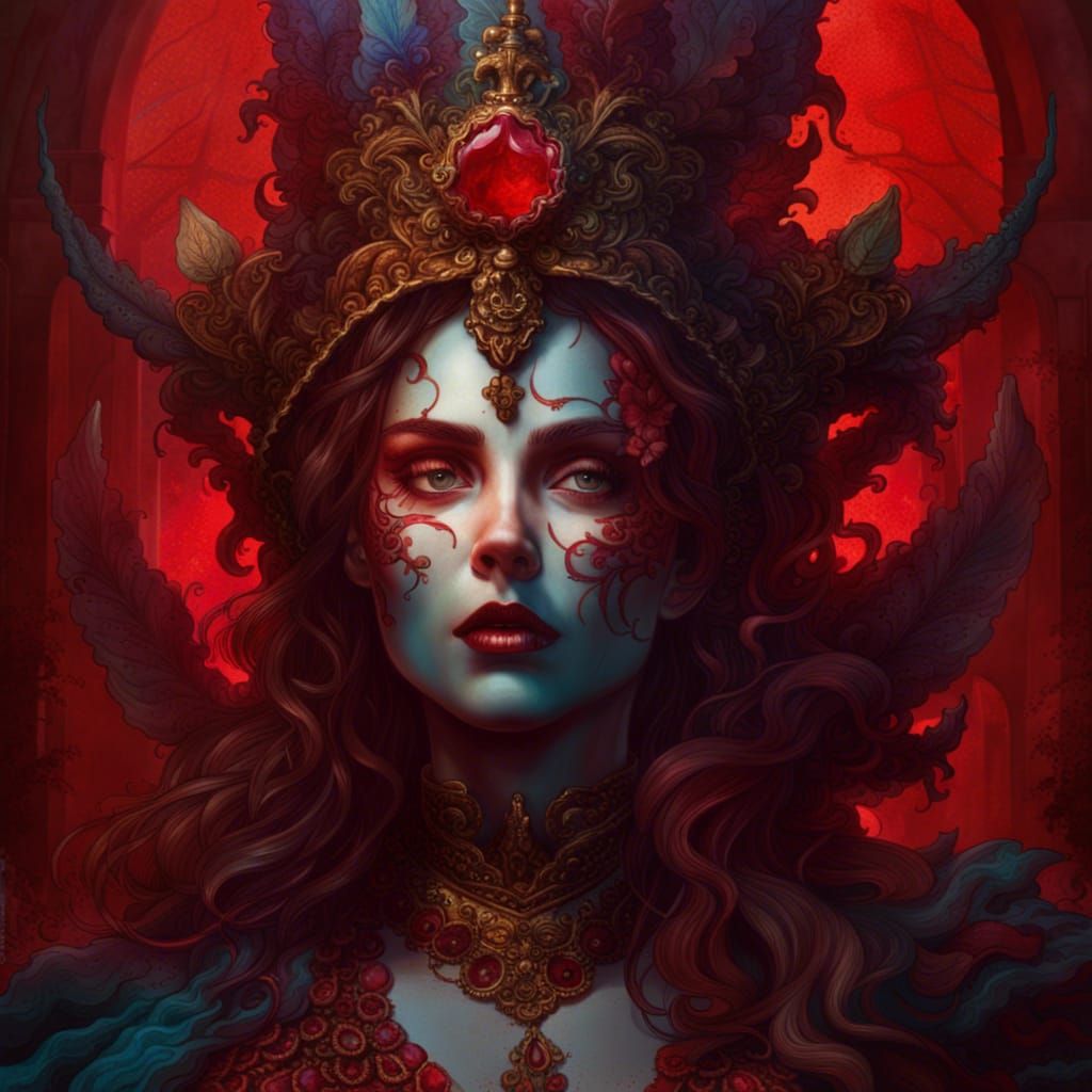 Bust of the beautiful Scarlet Women. Queen of the End Times. Lady of ...