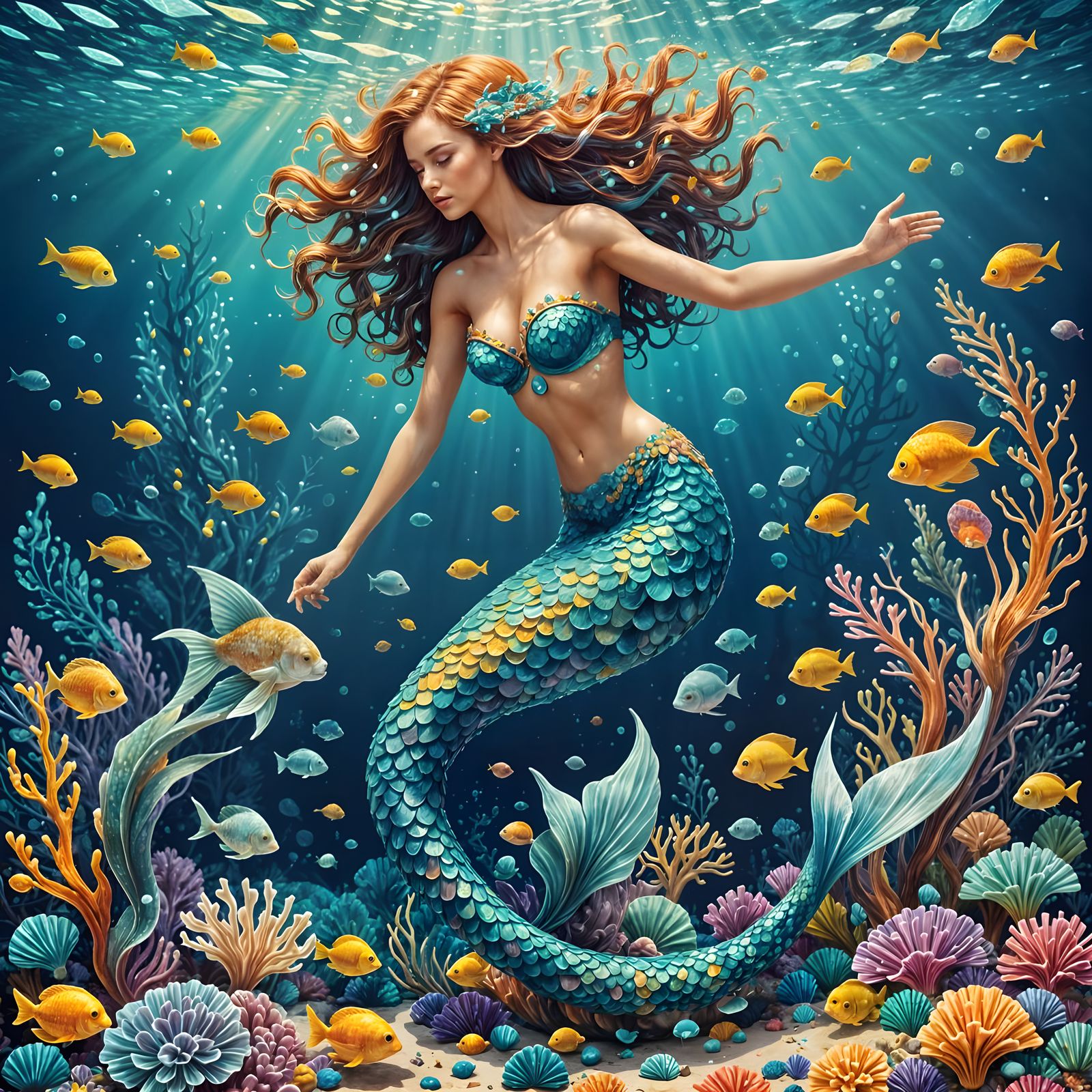  a magical mermaid  by @Bunnzo