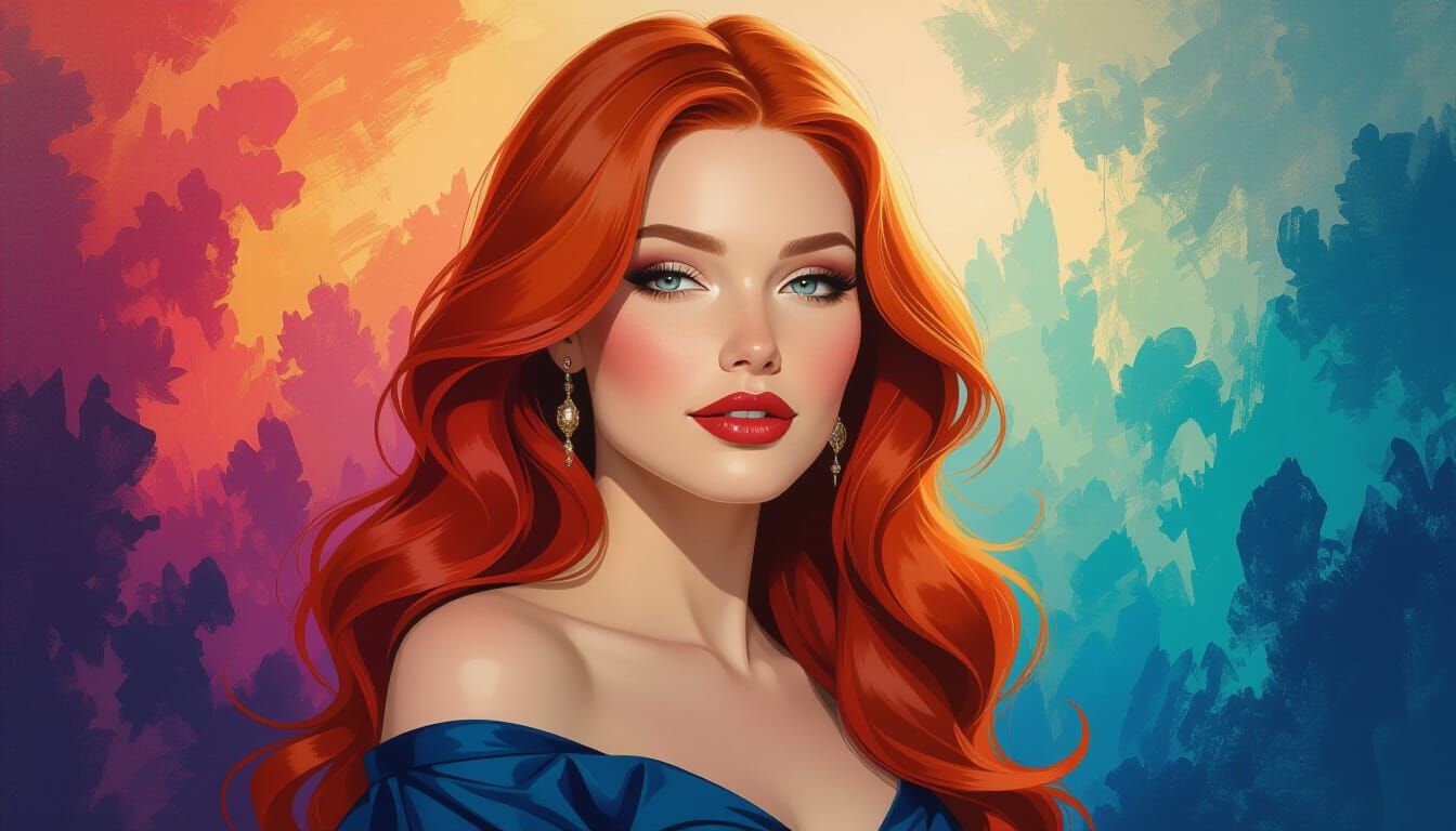 Dreamy Woman Portrait, Hyperrealistic Splash Art