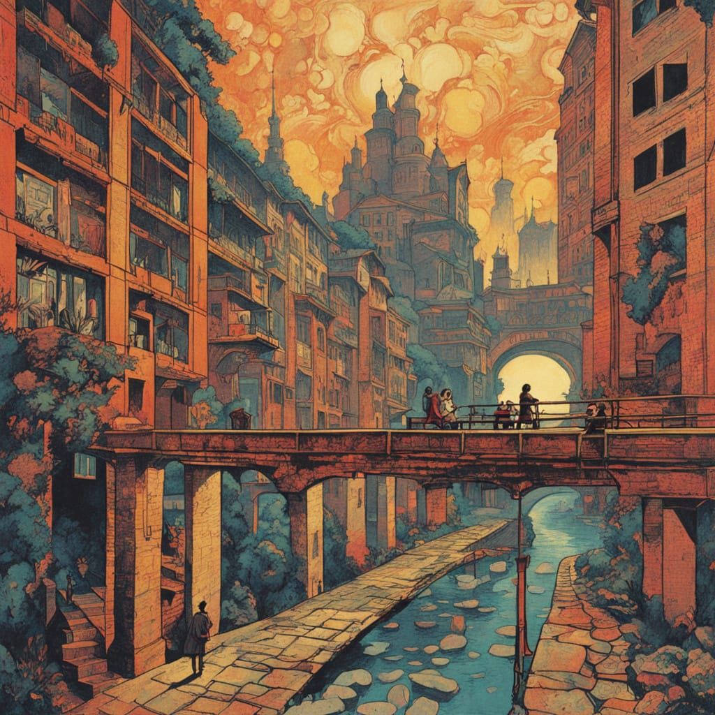 Gothic Fortress at Sunset: Maximalist Concept Art