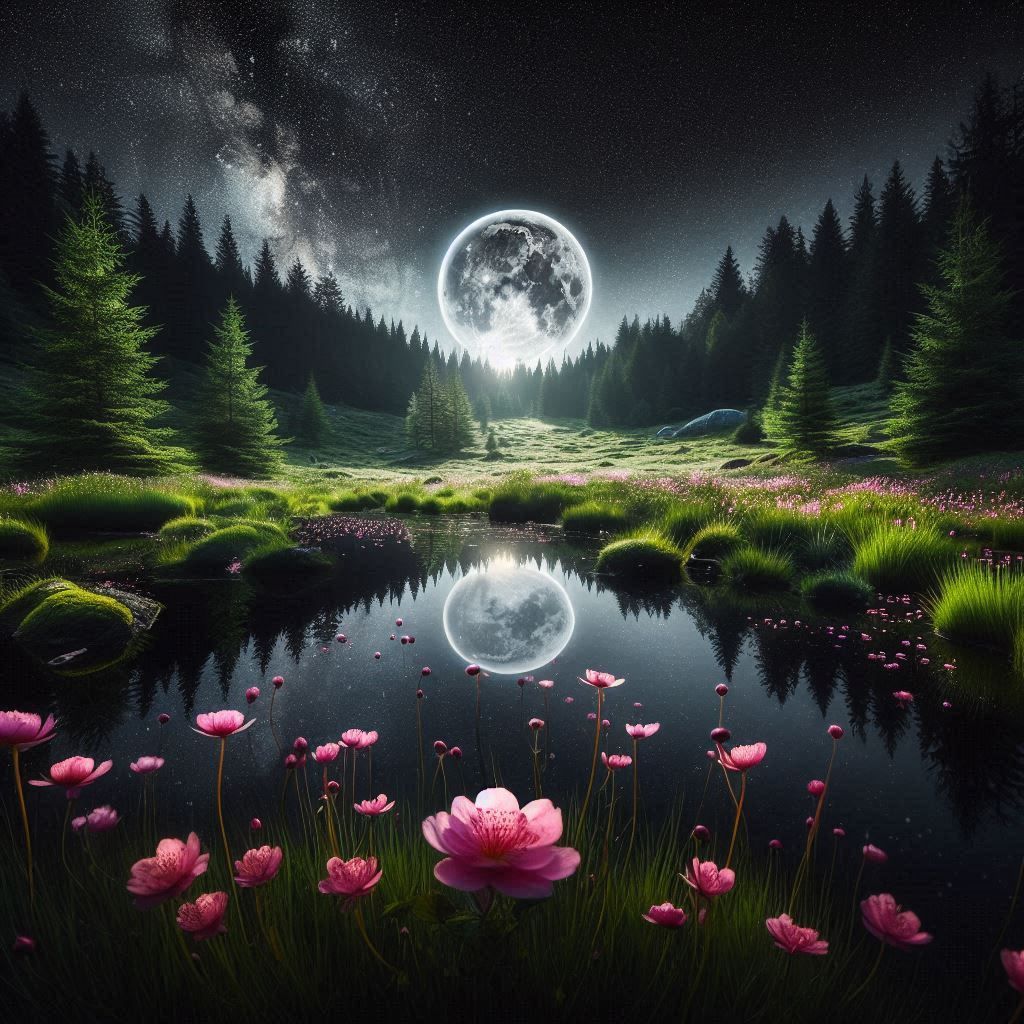 Moon...florals..serene