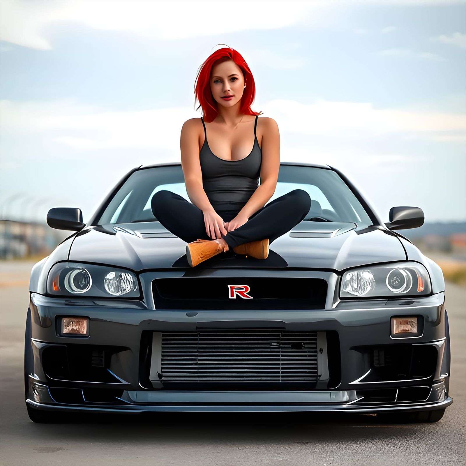 Redhead + Nissan GT-R R33