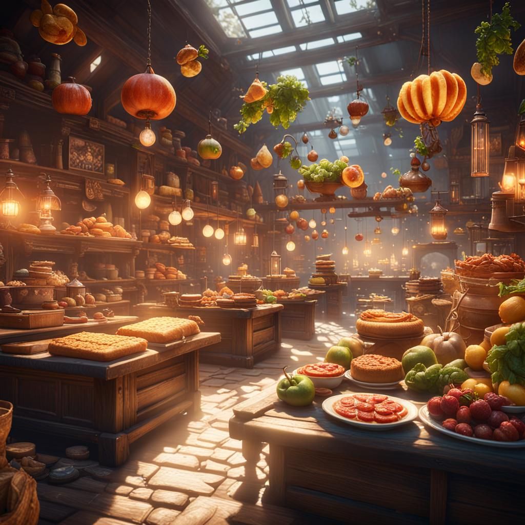 Food-themed world 3D Game Cinematic Feel, Epic 3D Videogame ...