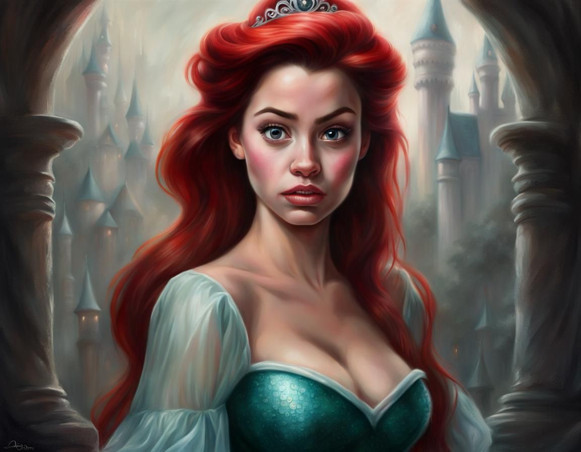 High Quality Hyper Realistic Painting of a disney princess t...