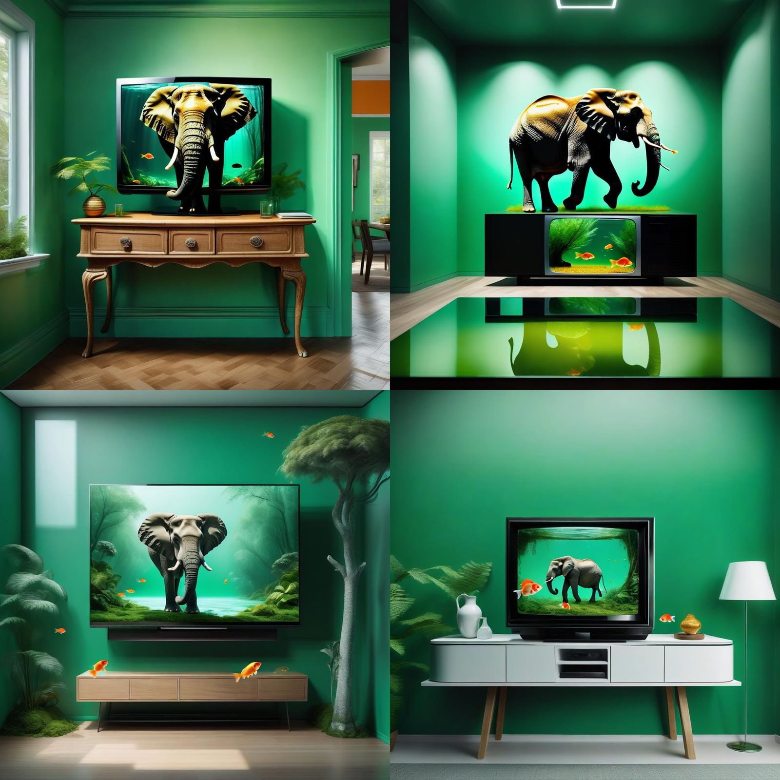 create realistic 3D image of an elephant in the forest which...