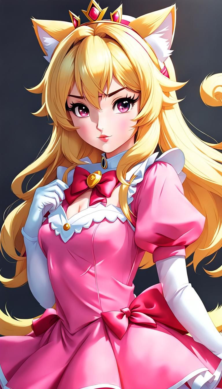 Peach as a cat