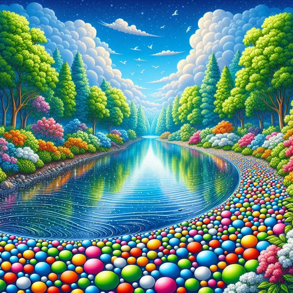 Polka dot riverscape