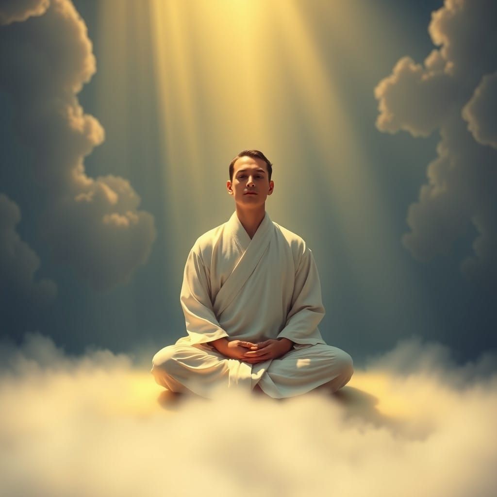 Meditating Monk in Dreamlike Serenity