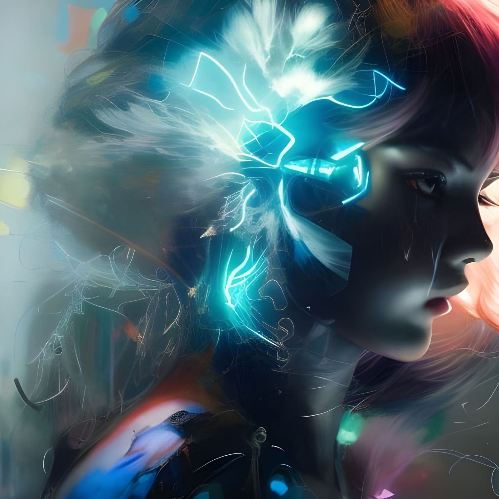 lightning girl AI Generated Artwork NightCafe Creator