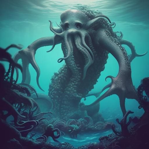 giant humanoid octopus - AI Generated Artwork - NightCafe Creator