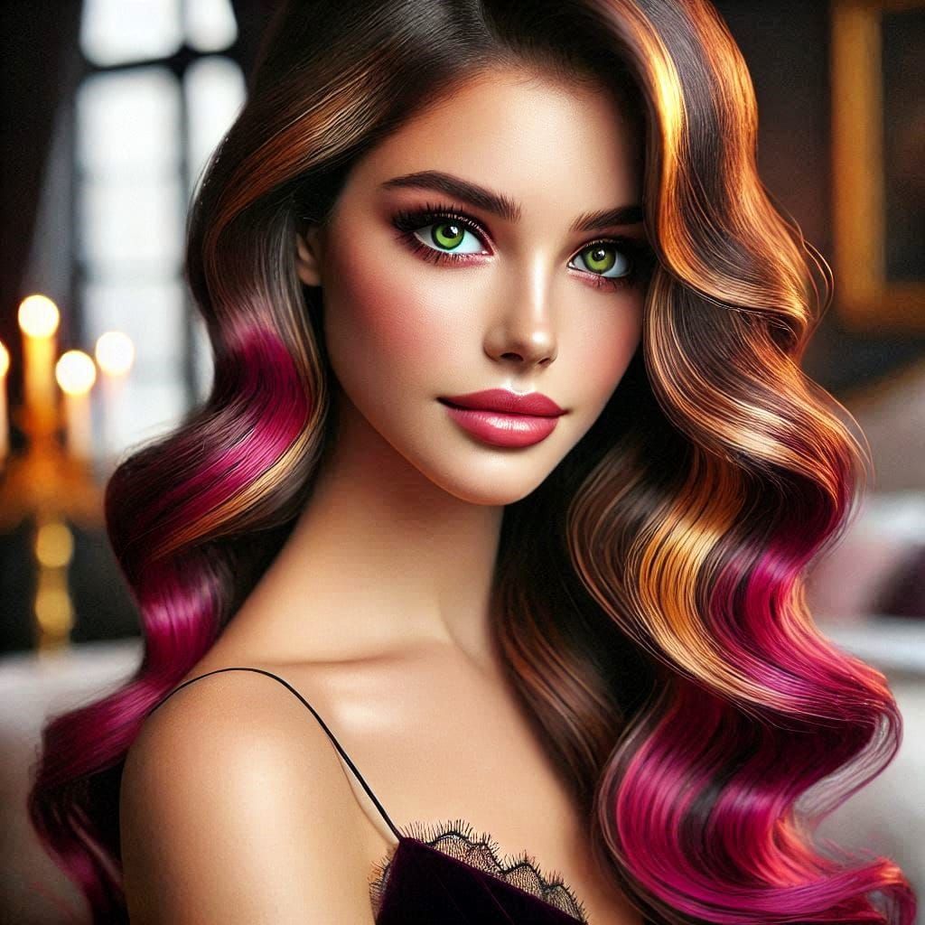 Beauty with ombre-styled hair