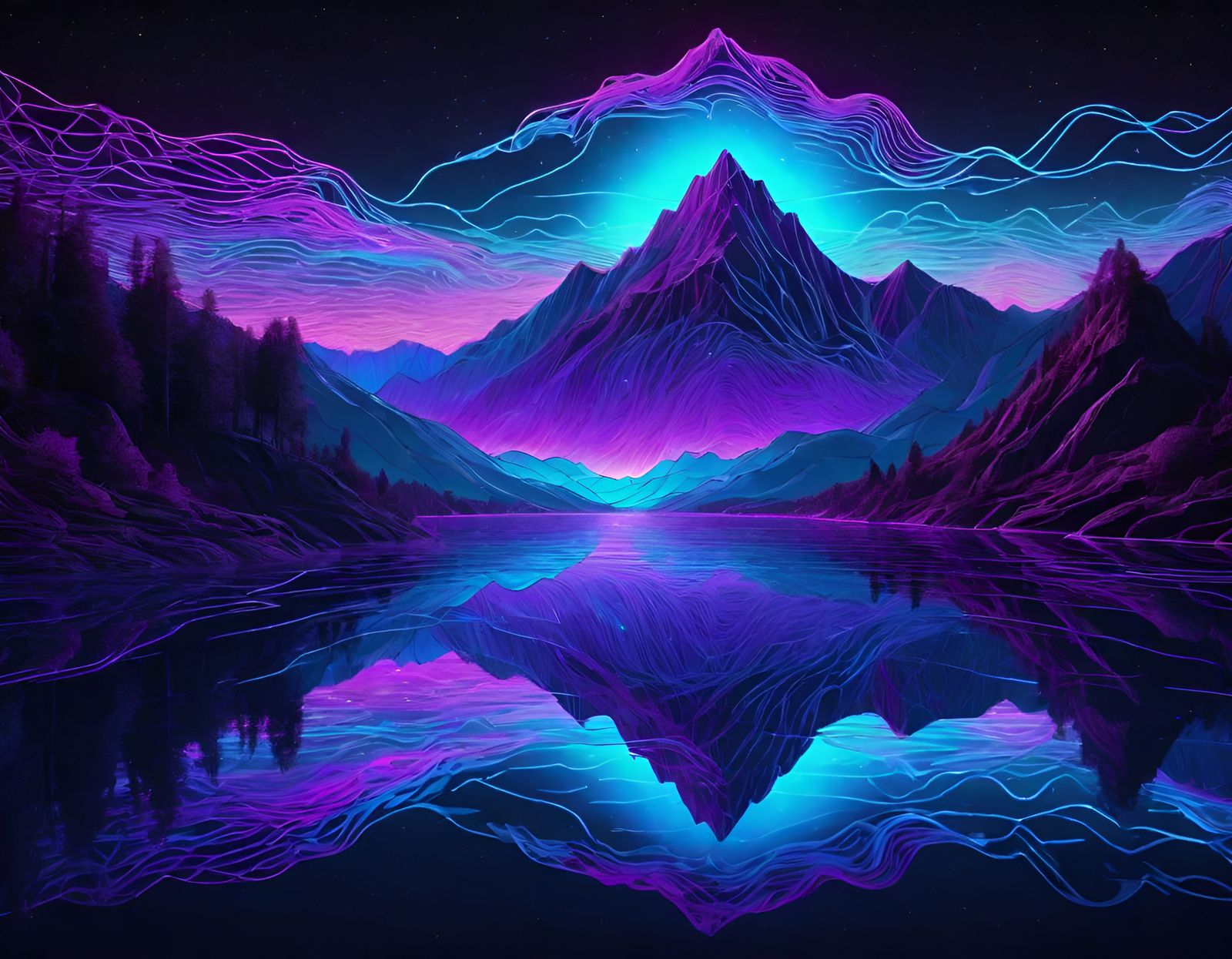 Fluorescent Mountain Lake  by @Debb