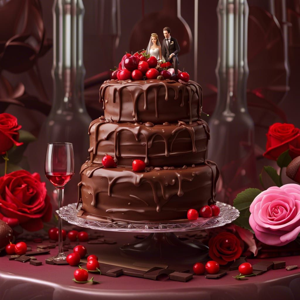 Chocolate wedding cake