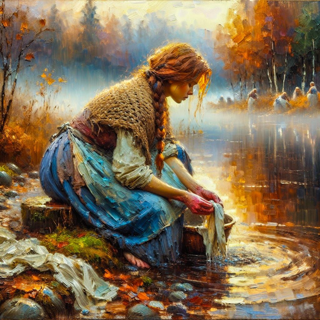 She Sang to the Silence Beneath the Willow Shade  by @Uwork