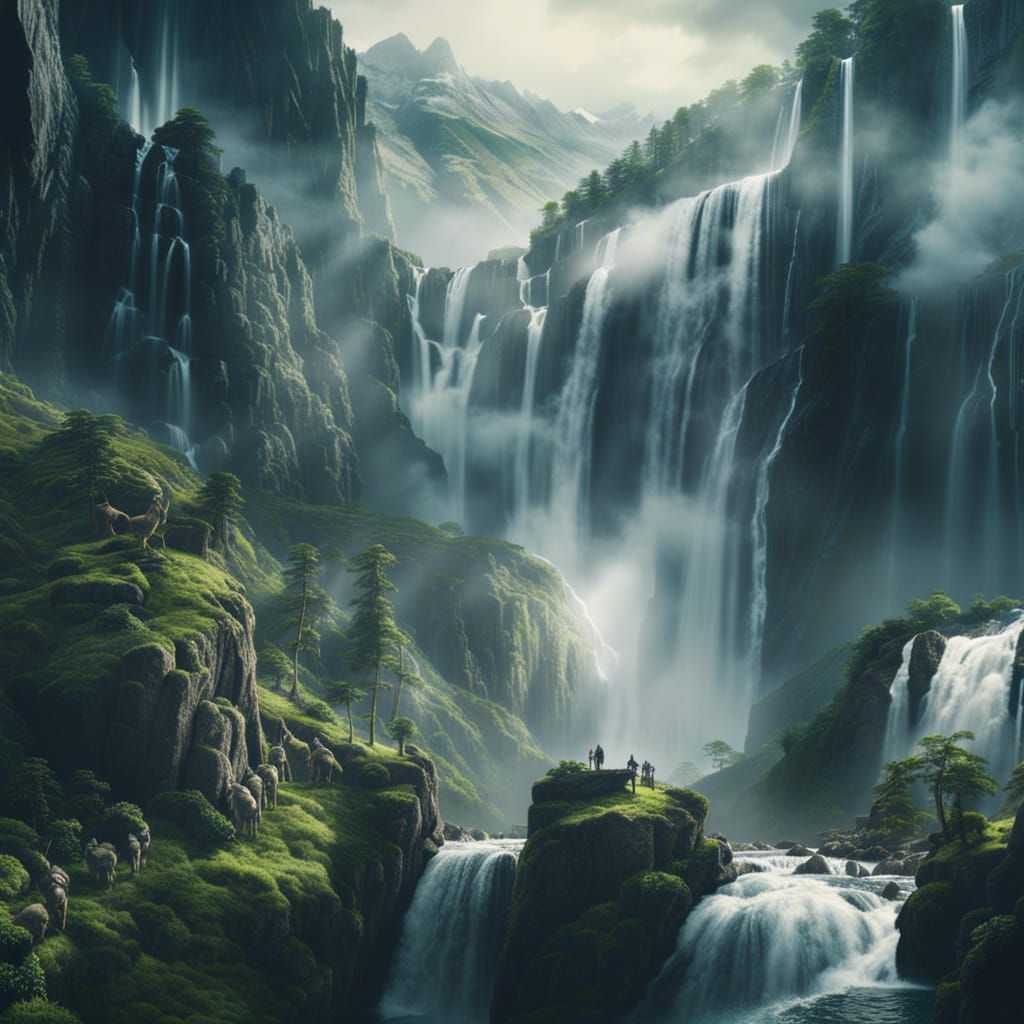 Mountain Waterfalls in the End of the World  by @avionesplateados 